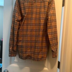 Burberry Tan and Black Checkered Shirt